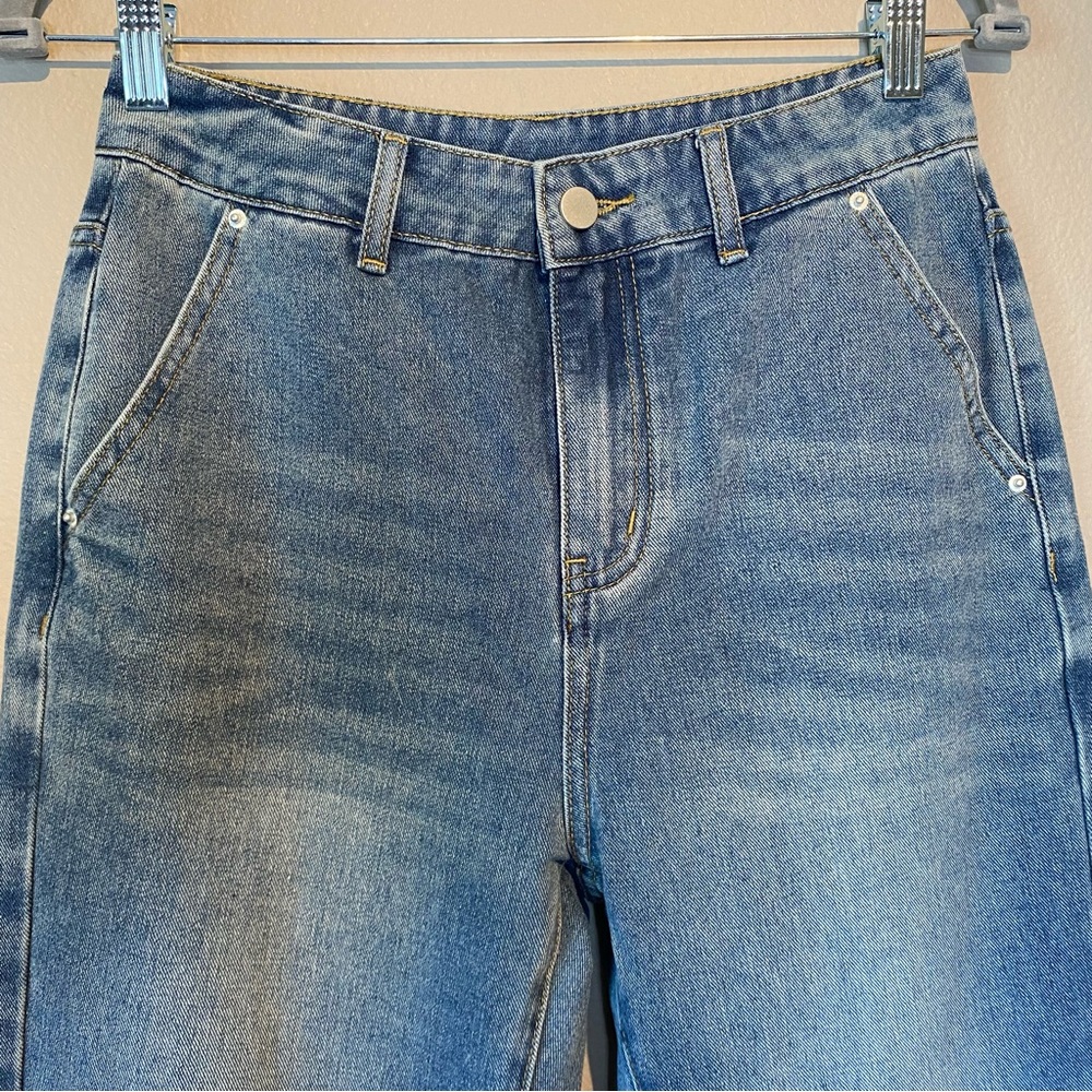 Commense Front Split Hem Classic Straight Leg Jea… - image 4